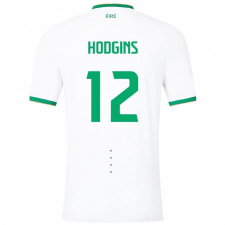 Kandiny Lapset Irlanti Gavin Hodgins #12 Valkoinen Vieraspaita 24-26 Lyhythihainen Paita T-Paita