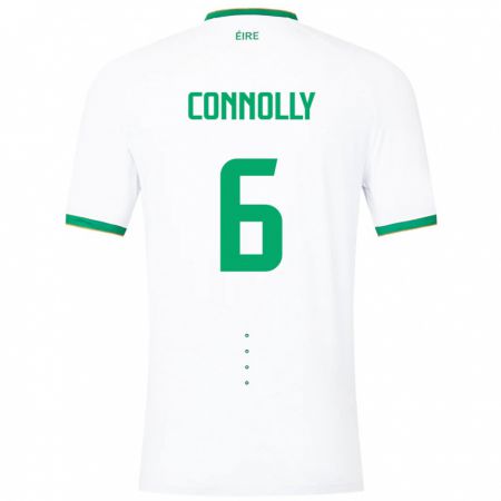 Kandiny Lapset Irlanti Megan Connolly #6 Valkoinen Vieraspaita 24-26 Lyhythihainen Paita T-Paita
