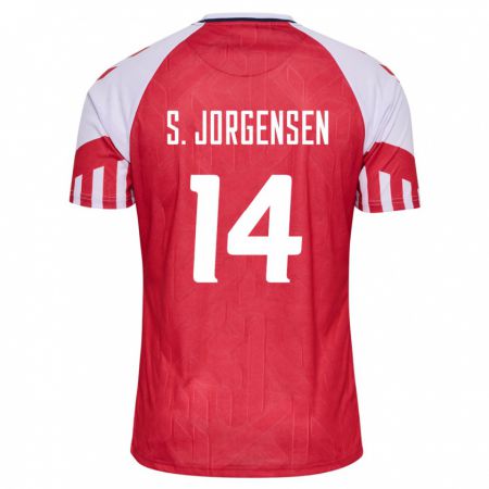Kandiny Miesten Tanskan Sebastian Jorgensen #14 Punainen Kotipaita 24-26 Lyhythihainen Paita T-Paita