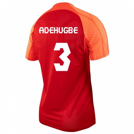 Kandiny Miesten Kanadan Samuel Adekugbe #3 Oranssi Kotipaita 24-26 Lyhythihainen Paita T-Paita