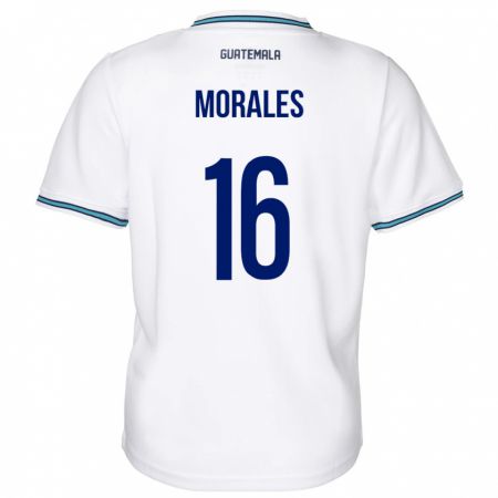 Kandiny Miesten Guatemala José Morales #16 Valkoinen Kotipaita 24-26 Lyhythihainen Paita T-Paita