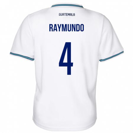 Kandiny Miesten Guatemala Cristopher Raymundo #4 Valkoinen Kotipaita 24-26 Lyhythihainen Paita T-Paita
