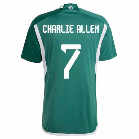 Kandiny Miesten Pohjois-Irlanti Charlie Allen #7 Vihreä Kotipaita 24-26 Lyhythihainen Paita T-Paita