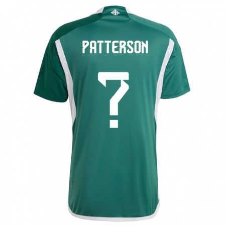 Kandiny Miesten Pohjois-Irlanti Jack Patterson #0 Vihreä Kotipaita 24-26 Lyhythihainen Paita T-Paita