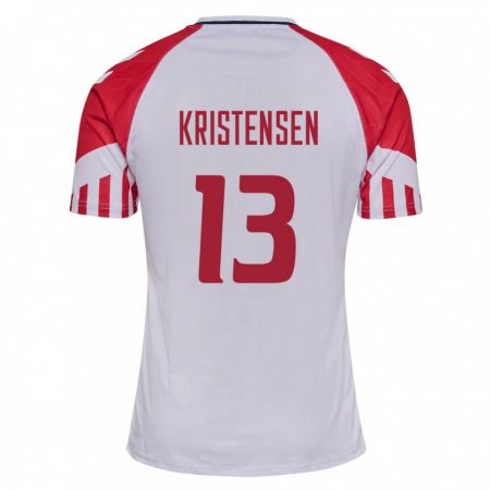 Kandiny Miesten Tanskan Rasmus Kristensen #13 Valkoinen Vieraspaita 24-26 Lyhythihainen Paita T-Paita