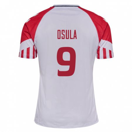 Kandiny Miesten Tanskan William Osula #9 Valkoinen Vieraspaita 24-26 Lyhythihainen Paita T-Paita