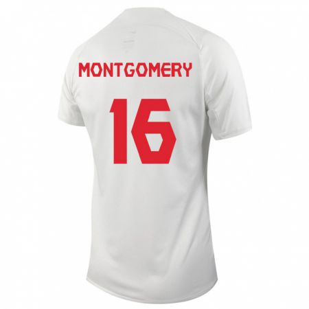 Kandiny Miesten Kanadan Callum Montgomery #16 Valkoinen Vieraspaita 24-26 Lyhythihainen Paita T-Paita