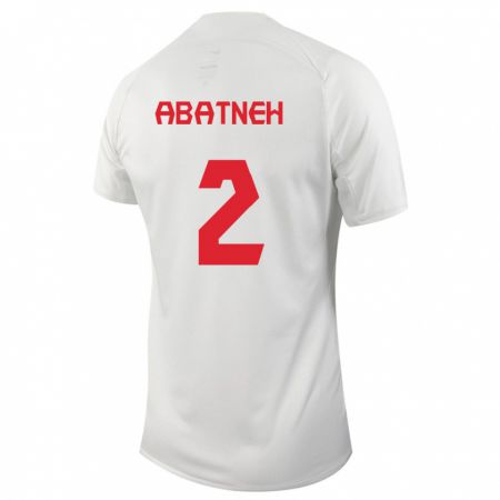 Kandiny Miesten Kanadan Noah Abatneh #2 Valkoinen Vieraspaita 24-26 Lyhythihainen Paita T-Paita