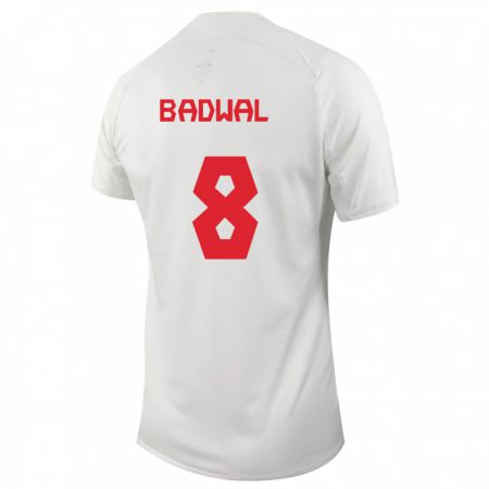 Kandiny Miesten Kanadan Jeevan Badwal #8 Valkoinen Vieraspaita 24-26 Lyhythihainen Paita T-Paita