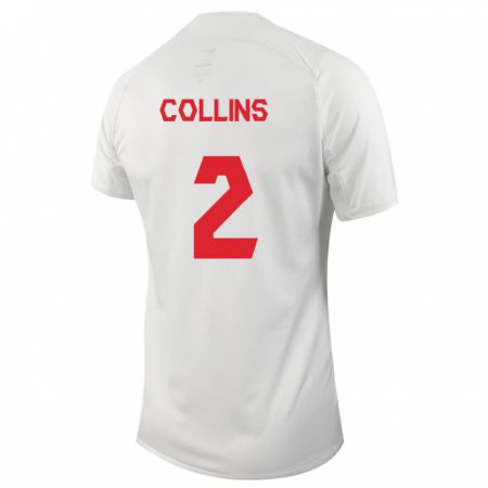 Kandiny Miesten Kanadan Sydney Collins #2 Valkoinen Vieraspaita 24-26 Lyhythihainen Paita T-Paita