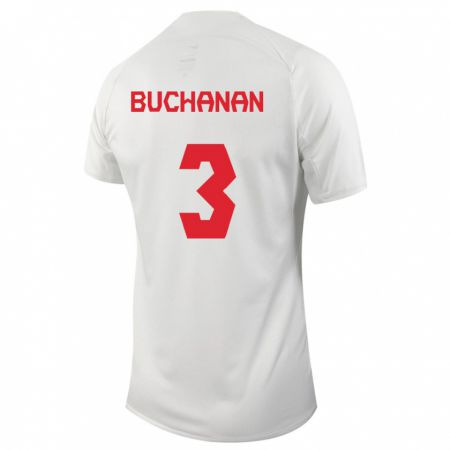 Kandiny Miesten Kanadan Kadeisha Buchanan #3 Valkoinen Vieraspaita 24-26 Lyhythihainen Paita T-Paita