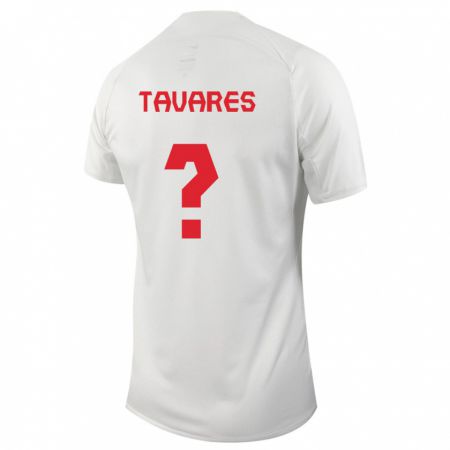 Kandiny Miesten Kanadan Hugo Tavares #0 Valkoinen Vieraspaita 24-26 Lyhythihainen Paita T-Paita