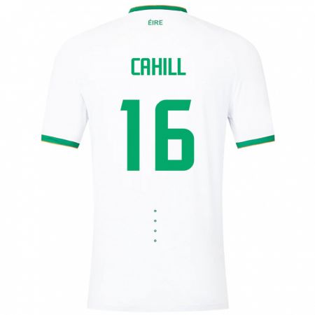 Kandiny Miesten Irlanti Killian Cahill #16 Valkoinen Vieraspaita 24-26 Lyhythihainen Paita T-Paita