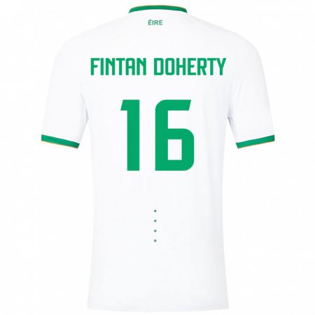 Kandiny Miesten Irlanti Fintan Doherty #16 Valkoinen Vieraspaita 24-26 Lyhythihainen Paita T-Paita
