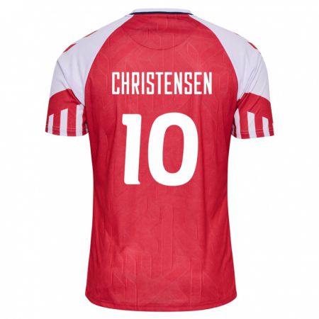 Kandiny Naisten Tanskan Gustav Christensen #10 Punainen Kotipaita 24-26 Lyhythihainen Paita T-Paita