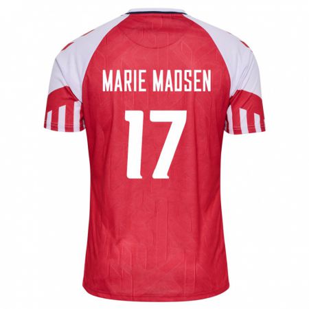 Kandiny Naisten Tanskan Rikke Marie Madsen #17 Punainen Kotipaita 24-26 Lyhythihainen Paita T-Paita