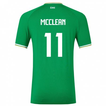Kandiny Naisten Irlanti James Mcclean #11 Vihreä Kotipaita 24-26 Lyhythihainen Paita T-Paita