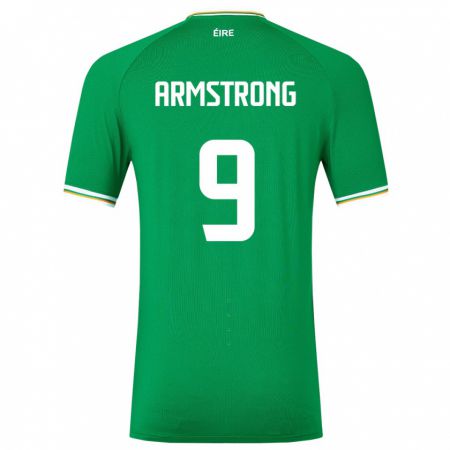 Kandiny Naisten Irlanti Sinclair Armstrong #9 Vihreä Kotipaita 24-26 Lyhythihainen Paita T-Paita