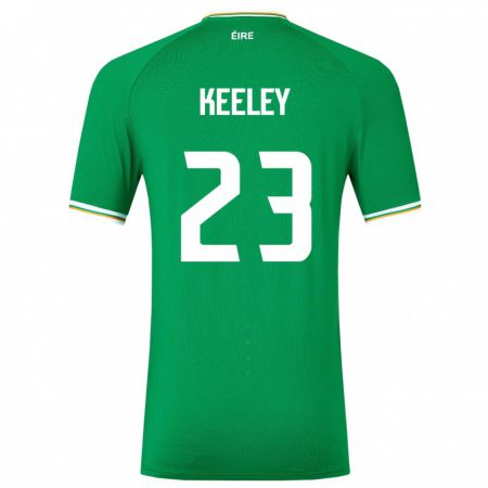 Kandiny Naisten Irlanti Josh Keeley #23 Vihreä Kotipaita 24-26 Lyhythihainen Paita T-Paita