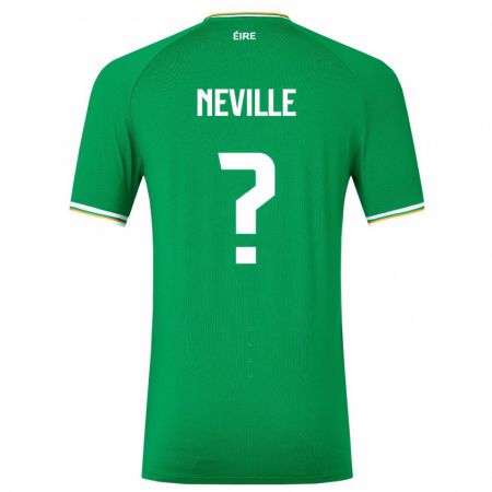 Kandiny Naisten Irlanti Harvey Neville #0 Vihreä Kotipaita 24-26 Lyhythihainen Paita T-Paita