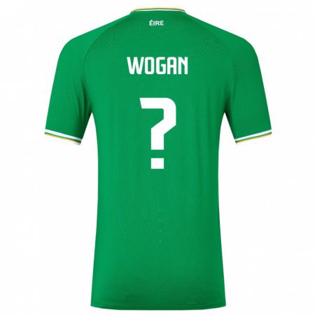 Kandiny Naisten Irlanti Andrew Wogan #0 Vihreä Kotipaita 24-26 Lyhythihainen Paita T-Paita