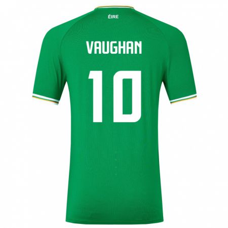Kandiny Naisten Irlanti Harry Vaughan #10 Vihreä Kotipaita 24-26 Lyhythihainen Paita T-Paita