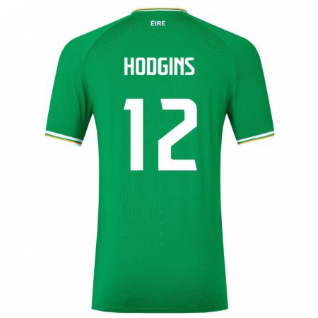 Kandiny Naisten Irlanti Gavin Hodgins #12 Vihreä Kotipaita 24-26 Lyhythihainen Paita T-Paita