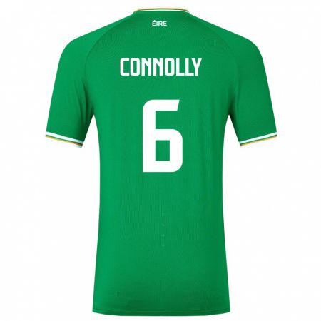 Kandiny Naisten Irlanti Megan Connolly #6 Vihreä Kotipaita 24-26 Lyhythihainen Paita T-Paita