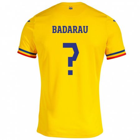 Kandiny Naisten Romania Fabio Badarau #0 Keltainen Kotipaita 24-26 Lyhythihainen Paita T-Paita