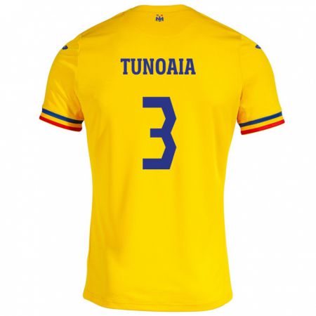 Kandiny Naisten Romania Alexandra Tunoaia #3 Keltainen Kotipaita 24-26 Lyhythihainen Paita T-Paita