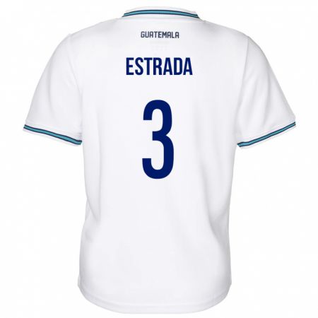 Kandiny Naisten Guatemala Carlos Estrada #3 Valkoinen Kotipaita 24-26 Lyhythihainen Paita T-Paita