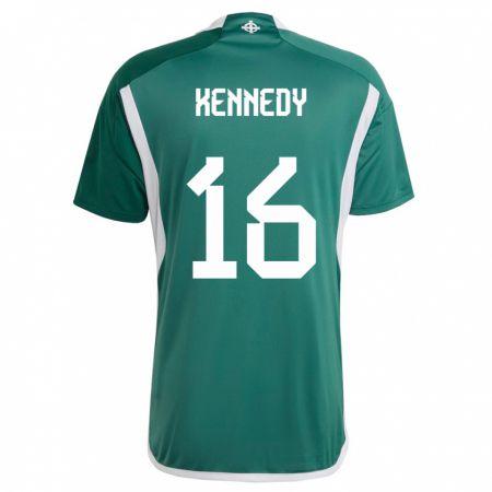 Kandiny Naisten Pohjois-Irlanti Matty Kennedy #16 Vihreä Kotipaita 24-26 Lyhythihainen Paita T-Paita