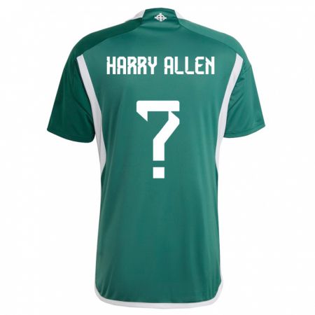 Kandiny Naisten Pohjois-Irlanti Harry Allen #0 Vihreä Kotipaita 24-26 Lyhythihainen Paita T-Paita