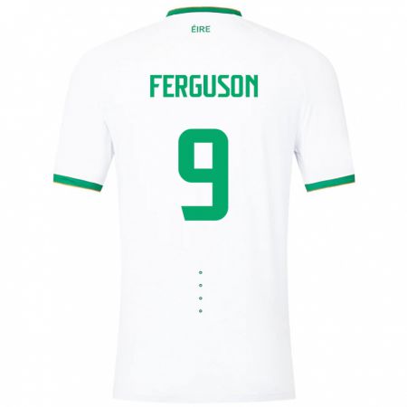 Kandiny Naisten Irlanti Evan Ferguson #9 Valkoinen Vieraspaita 24-26 Lyhythihainen Paita T-Paita