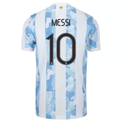 Lapset Argentiinan jalkapallomaajoukkue Lionel Messi #10 Kotipaita Sinivalkoinen 2021 Lyhythihainen Paita
