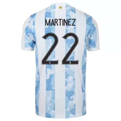 Lapset Argentiinan jalkapallomaajoukkue Lautaro Martinez #22 Kotipaita Sinivalkoinen 2021 Lyhythihainen Paita