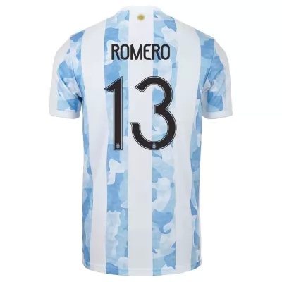 Miesten Argentiinan jalkapallomaajoukkue Cristian Romero #13 Kotipaita Sinivalkoinen 2021 Lyhythihainen Paita