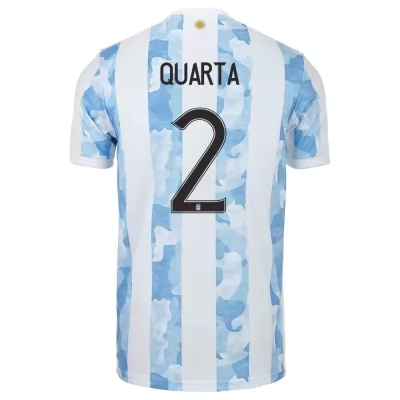 Lapset Argentiinan jalkapallomaajoukkue Lucas Martinez Quarta #2 Kotipaita Sinivalkoinen 2021 Lyhythihainen Paita