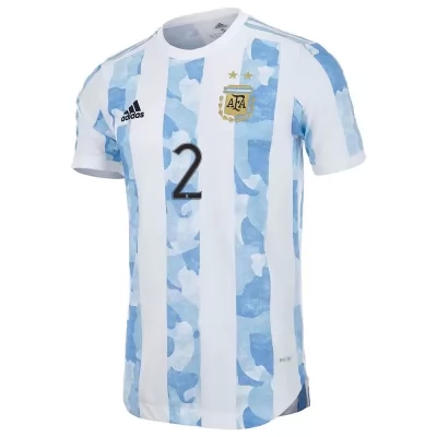 Lapset Argentiinan Jalkapallomaajoukkue Lucas Martinez Quarta #2 Kotipaita Sinivalkoinen 2021 Lyhythihainen Paita