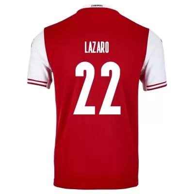 Lapset Itävallan Jalkapallomaajoukkue Valentino Lazaro #22 Kotipaita Punainen 2021 Lyhythihainen Paita