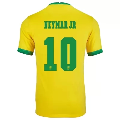 Lapset Brasilian jalkapallomaajoukkue Neymar #10 Kotipaita Keltainen 2021 Lyhythihainen Paita