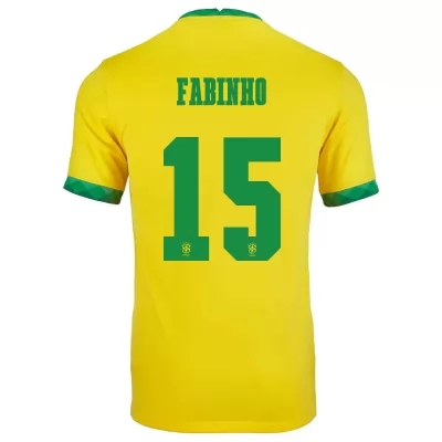 Miesten Brasilian jalkapallomaajoukkue Fabinho #15 Kotipaita Keltainen 2021 Lyhythihainen Paita
