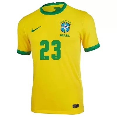 Lapset Brasilian Jalkapallomaajoukkue Ederson #23 Kotipaita Keltainen 2021 Lyhythihainen Paita