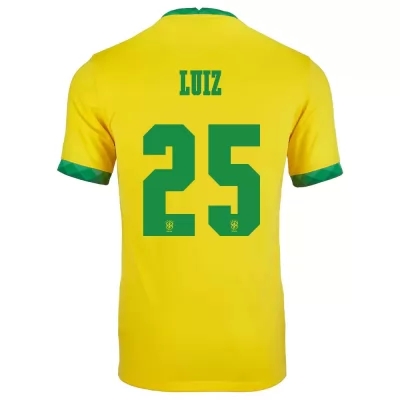 Miesten Brasilian jalkapallomaajoukkue Douglas Luiz #25 Kotipaita Keltainen 2021 Lyhythihainen Paita