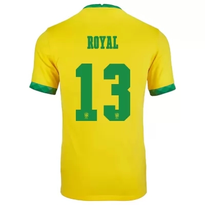 Naisten Brasilian jalkapallomaajoukkue Emerson Royal #13 Kotipaita Keltainen 2021 Lyhythihainen Paita