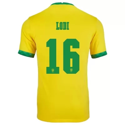 Lapset Brasilian jalkapallomaajoukkue Renan Lodi #16 Kotipaita Keltainen 2021 Lyhythihainen Paita