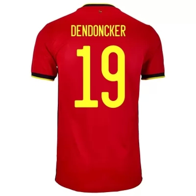 Lapset Belgian jalkapallomaajoukkue Leander Dendoncker #19 Kotipaita Punainen 2021 Lyhythihainen Paita