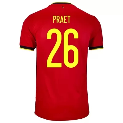 Naisten Belgian jalkapallomaajoukkue Dennis Praet #26 Kotipaita Punainen 2021 Lyhythihainen Paita