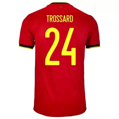 Naisten Belgian Jalkapallomaajoukkue Leandro Trossard #24 Kotipaita Punainen 2021 Lyhythihainen Paita
