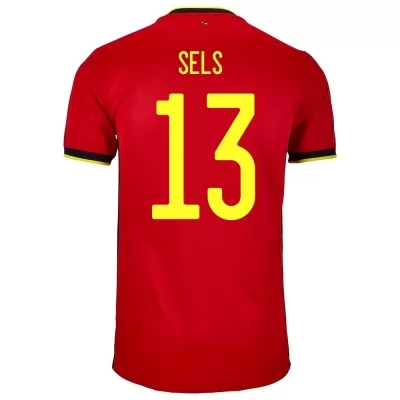 Lapset Belgian Jalkapallomaajoukkue Matz Sels #13 Kotipaita Punainen 2021 Lyhythihainen Paita